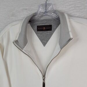 Robert Tallbot Mens Track Jacket White Size Medium Pima Cotton